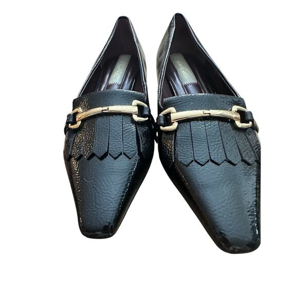 Franco Sarto Women's Black Leather Rina Pointed Toe Slip on Loafer Flats Size 7 - Picture 2 of 8